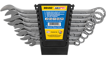 00492 Kpl.kluczy płasko-oczkowych 6-19mm/  8szt._(CrV)