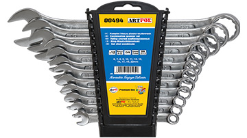 00494 Kpl.kluczy płasko-oczkowych 6-22mm/12szt._(CrV)