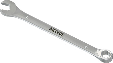 00506 Klucz płasko-oczkowy   6mm_(CrV)-polerowany