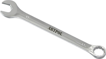 00517 Klucz płasko-oczkowy 17mm_(CrV)-polerowany