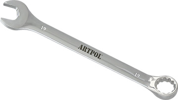 00519 Klucz płasko-oczkowy 19mm_(CrV)-polerowany