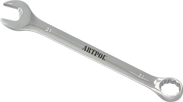 00521 Klucz płasko-oczkowy 21mm_(CrV)-polerowany