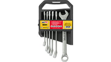 00591 Kpl.kluczy płasko-oczkowych 8-17mm/  6szt._(CrV)-satynowane