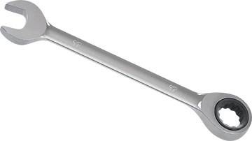 00617-W Klucz płasko-oczkowy 17mm_(CrV)-polerowany z grzechotką