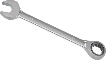 00622-W Klucz płasko-oczkowy 22mm_(CrV)-polerowany z grzechotką