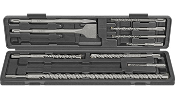 48494-W Komplet wierteł i dłut do betonu 5-20mm /10szt. uchwyty SDS-plus, KVS-[S4], 1-ostrzowe głowice wie
