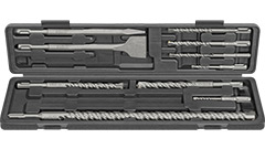 48494-W Komplet wierteł i dłut do betonu 5-20mm /10szt. uchwyty SDS-plus, KVS-[S4], 1-ostrzowe głowice wie