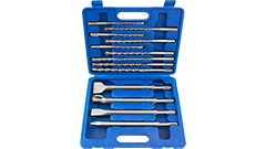 48496 Komplet wierteł i dłut do betonu 6-14mm /13szt. uchwyty SDS-plus, KVS-[S4], 1-ostrzowe głowice wie