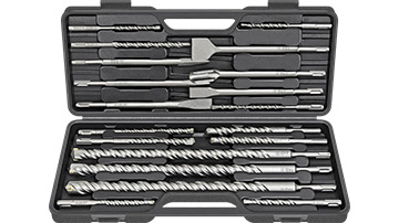 48499 Komplet wierteł i dłut do betonu 8-25mm /19szt. uchwyty SDS-plus, KVS-[S4], 1-ostrzowe głowice wie