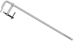 R-24435 Ścisk stolarski 800x120mm /1szt. typ F, stalowy kuty, rączka śrubowo-przetyczkowa