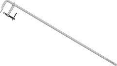 R-24437 Ścisk stolarski 1250x120mm /1szt. typ F, stalowy kuty, rączka śrubowo-przetyczkowa